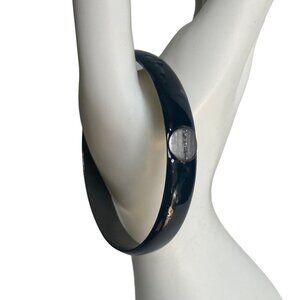 Calvin Klein Black Enamel Bangle Bracelet Minimalist Classic Goth
